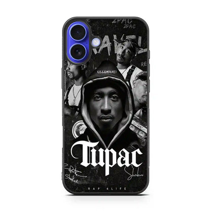 2 Pac Sakur Black iPhone 16 Plus Case