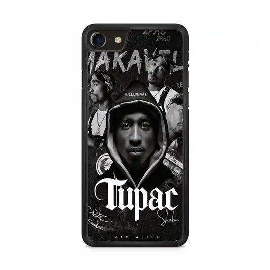 2 Pac Sakur Black iPhone SE 2020 Case