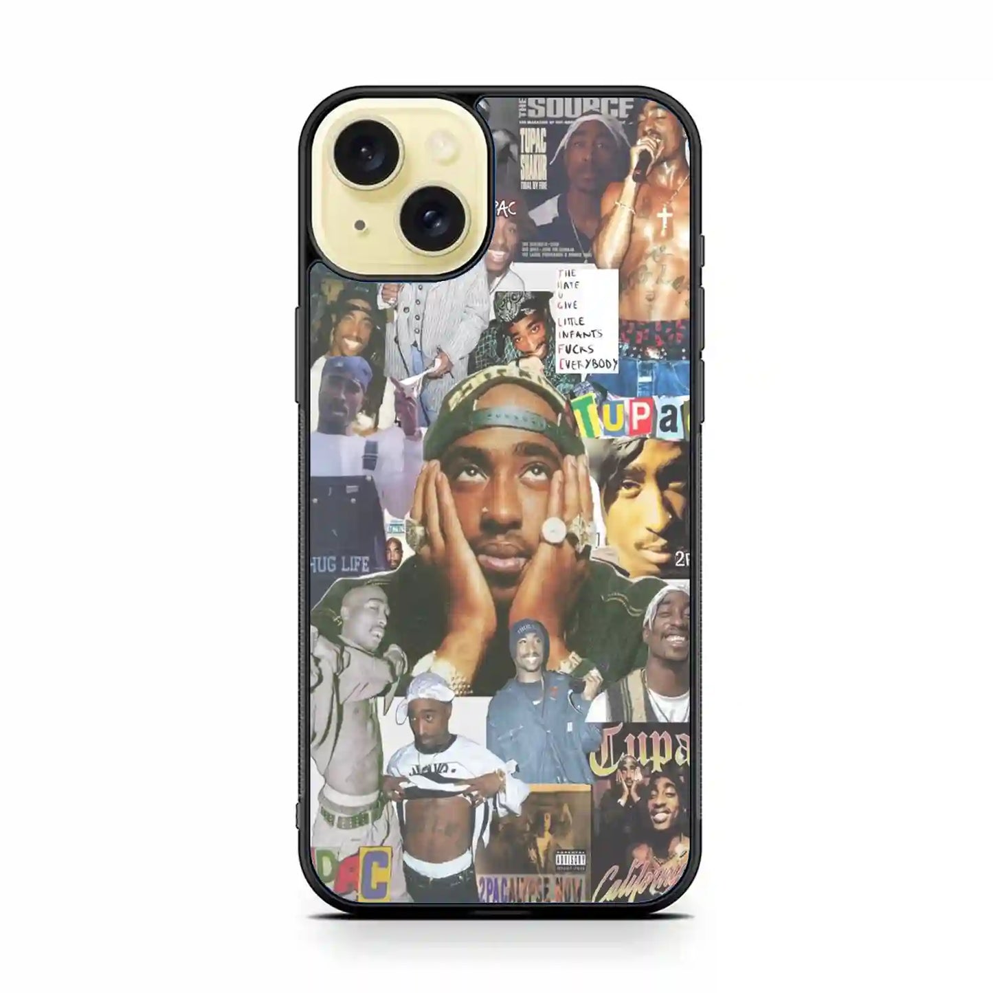 2 Pac Sakur Collage iPhone 15 Plus Case