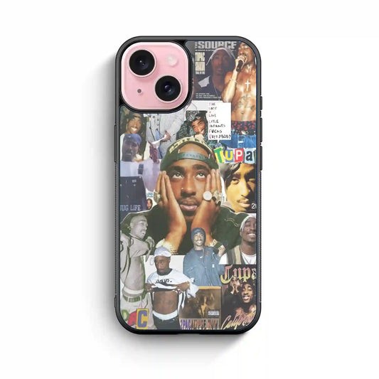 2 Pac Sakur Collage iPhone 15 Case