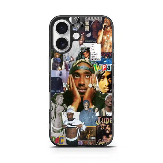 2 Pac Sakur Collage iPhone 16 Case