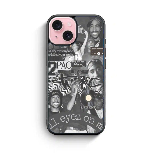 2 Pac Sakur Rap Collage iPhone 15 Case