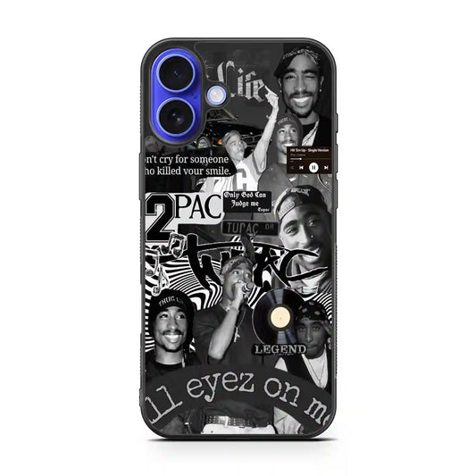 2 Pac Sakur Rap Collage iPhone 16 Plus Case