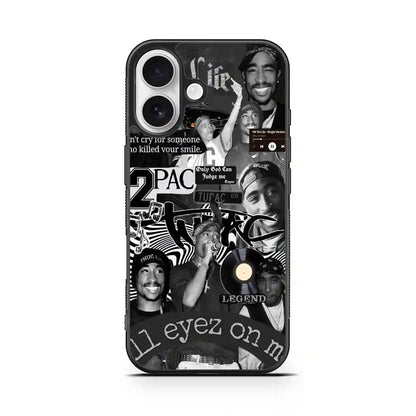 2 Pac Sakur Rap Collage iPhone 16 Case