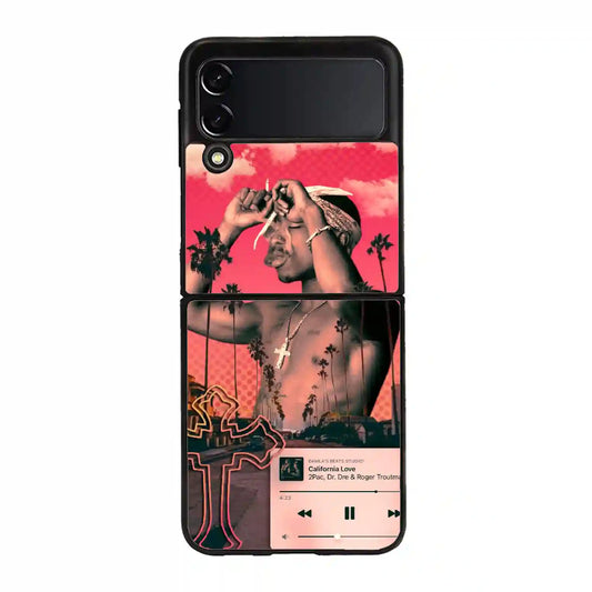 2 Pac Sakur Red Samsung Z4 Flip Case