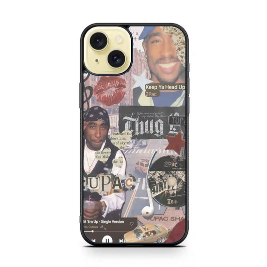 2 Pac Sakur Thug iPhone 15 Plus Case