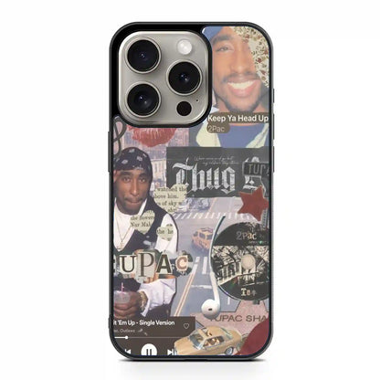 2 Pac Sakur Thug iPhone 15 Pro Max Case