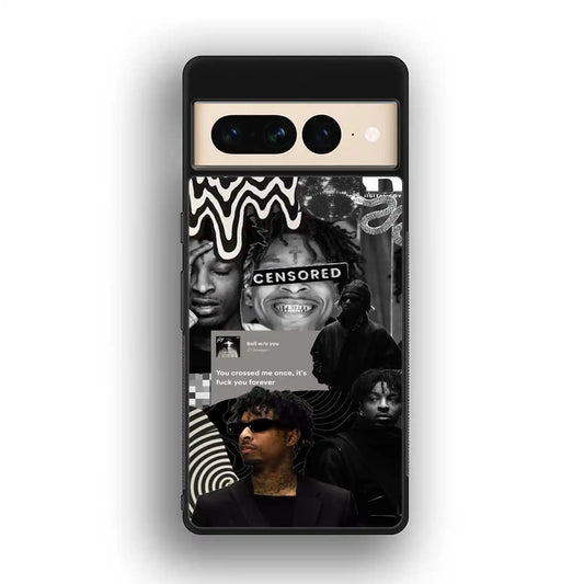 21 Savage Black Google Pixel 7 Pro Case