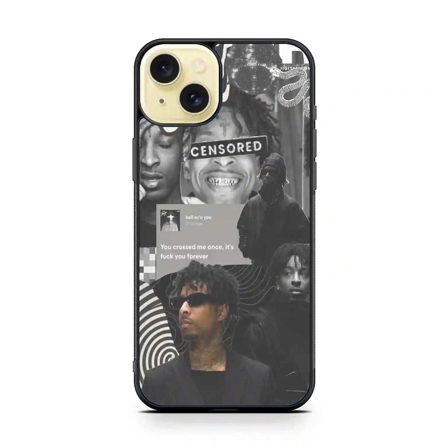 21 Savage Black iPhone 15 Plus Case