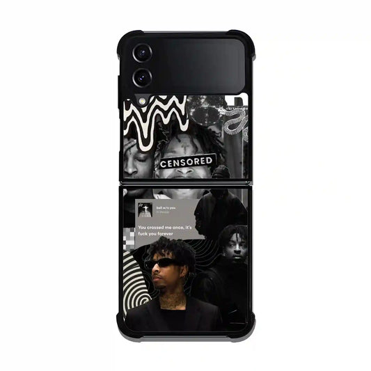 21 Savage Black Samsung Z3 Flip Case