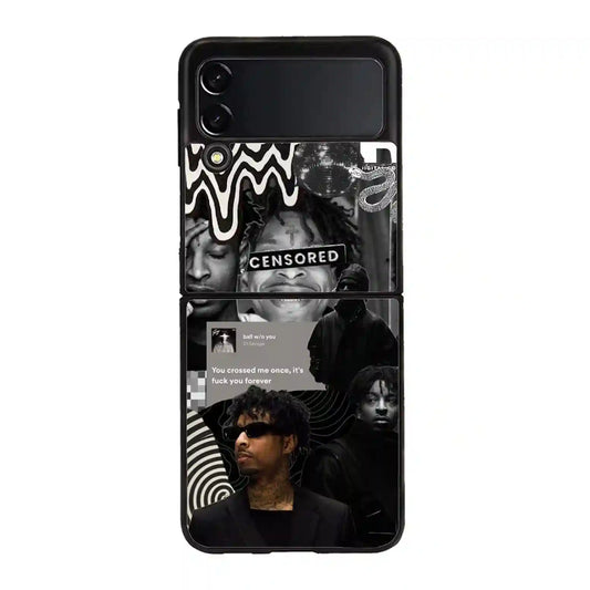 21 Savage Black Samsung Z4 Flip Case