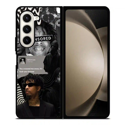 21 Savage Black Samsung Z5 Fold Case