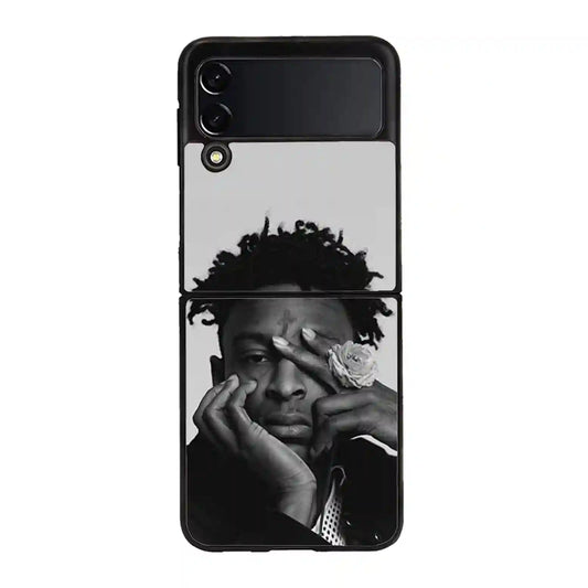 21 Savage Black White Samsung Z4 Flip Case