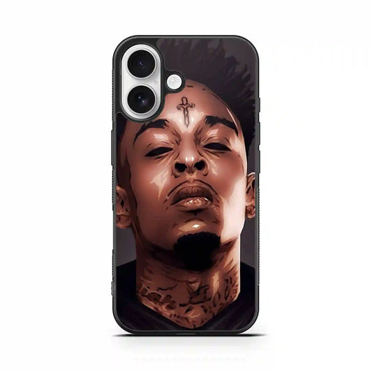 21 Savage Cartoon Face iPhone 16 Case