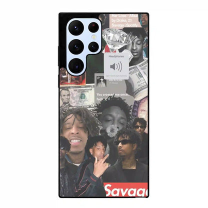 21 Savage Collage Diamon Samsung Galaxy S22 Ultra Case