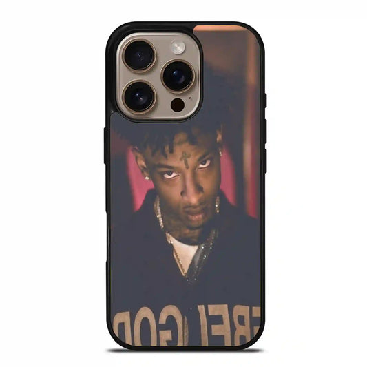 21 Savage Eye Fire iPhone 16 Pro Max Case