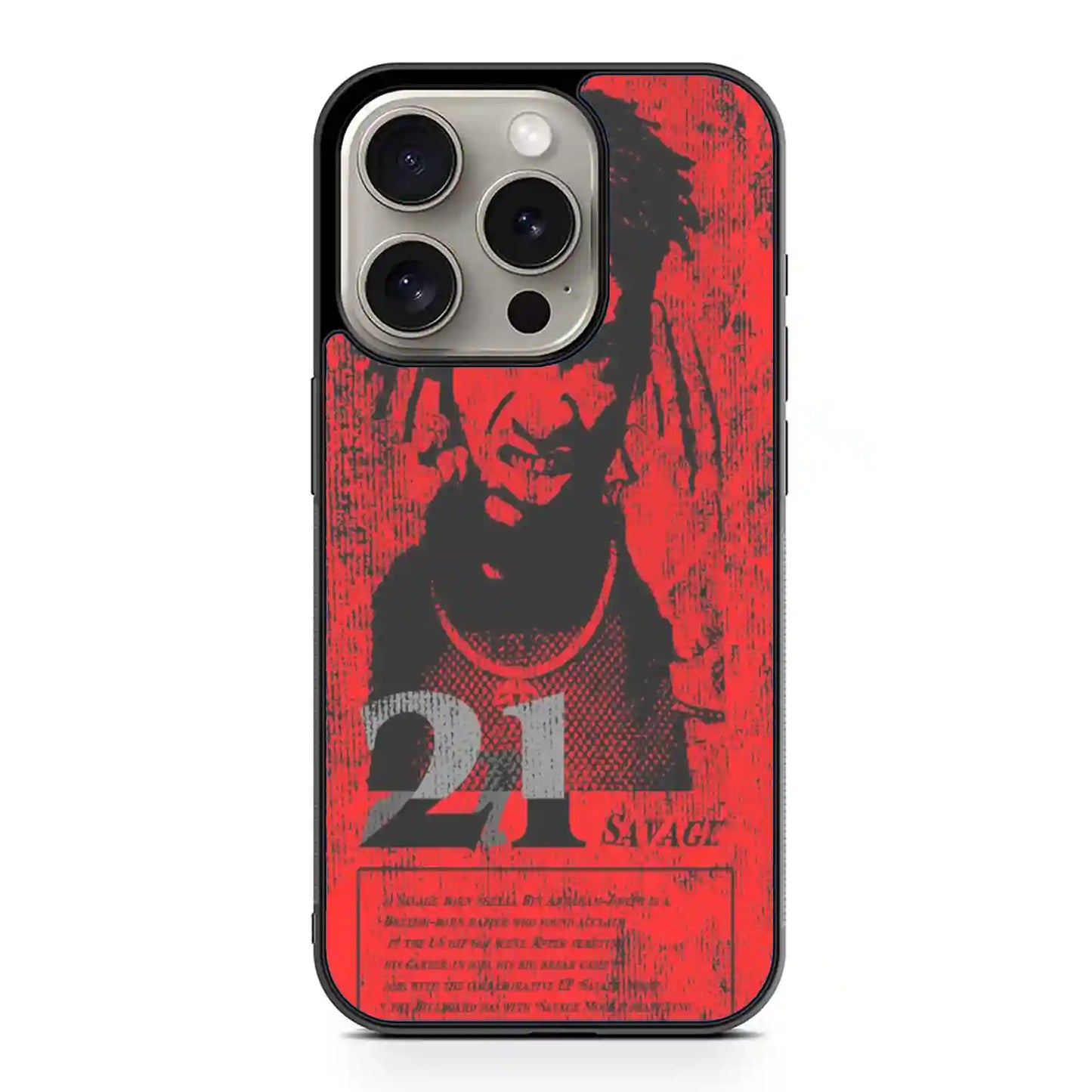 21 Savage Red iPhone 15 Pro Max Case