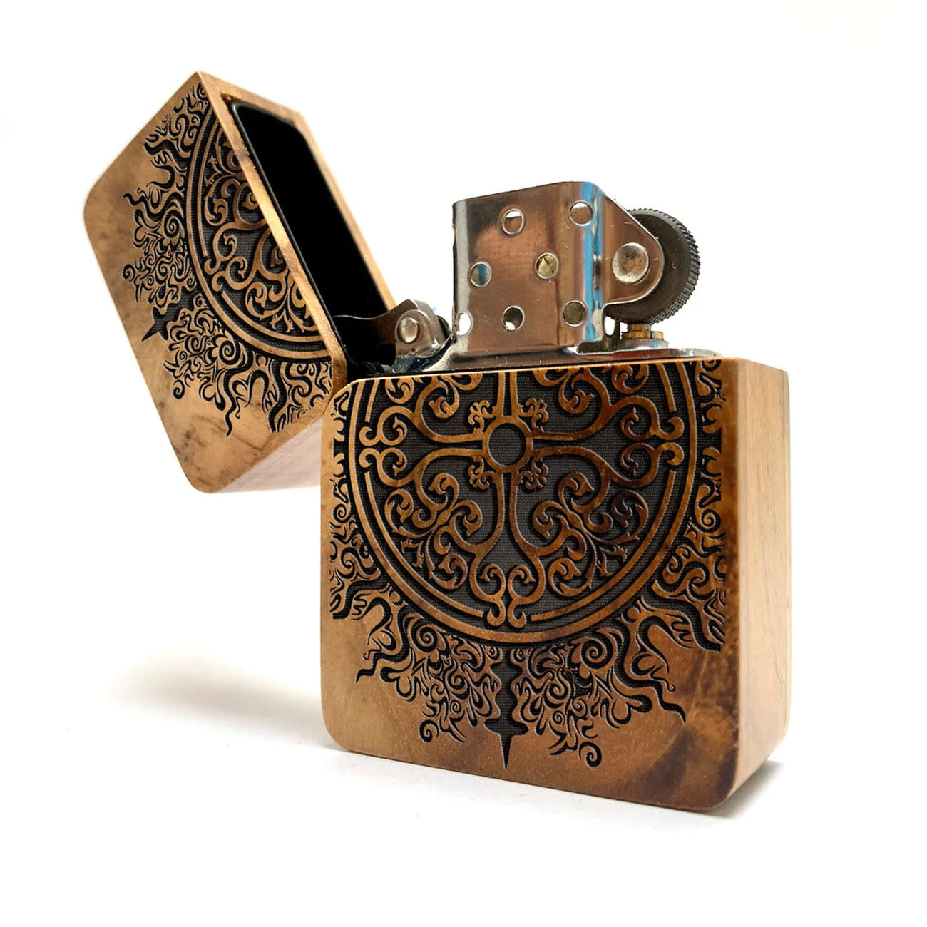 Celtic Knot Engraved Wooden Lighter