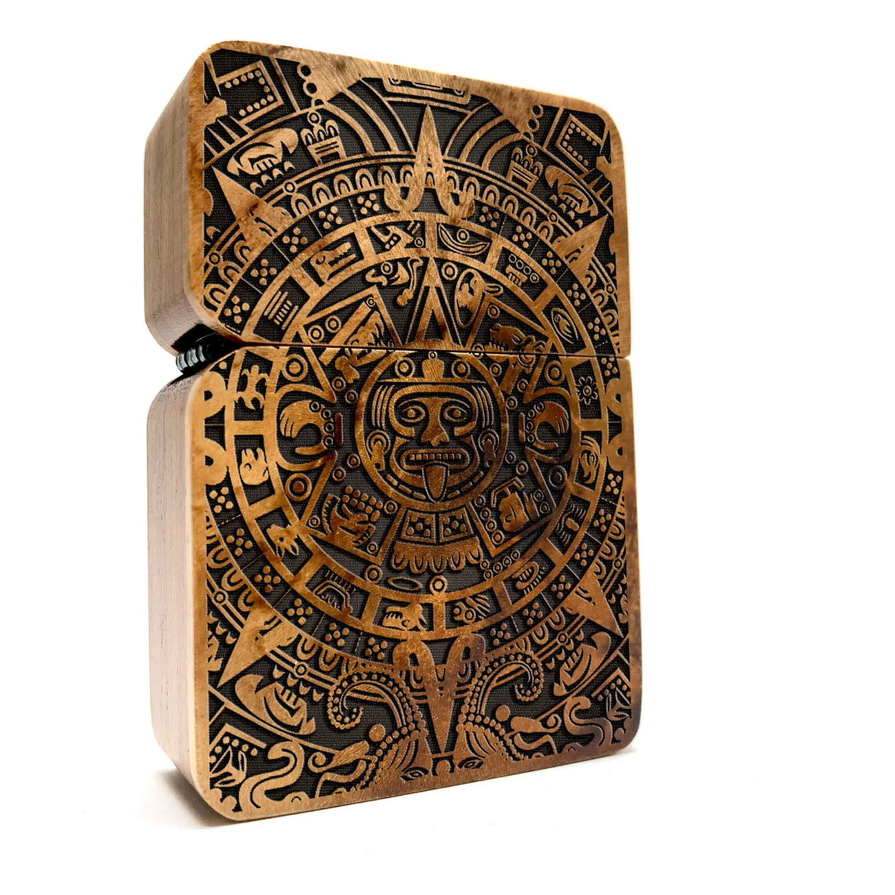 ENGRAVED LIGHTER, Windproof lighter With Wood cover, Cigar Lighter, Lighter Case, Lighter Sleeve, Lighter Holder, Custom Lighter Mayan