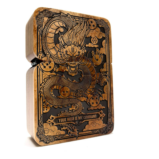 Japanese Style Dragon Armor Engraved Wooden Lighter