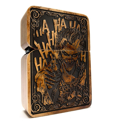 Joker Java Teakwood Engraved Lighter