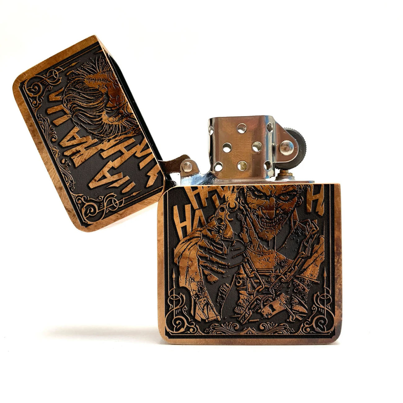 Joker Java Teakwood Engraved Lighter