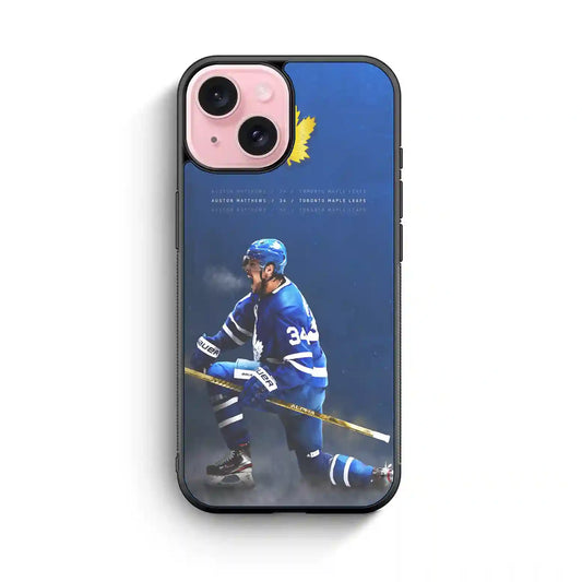 Auston Matthews Nhl Ice Hockey iPhone 15 Case