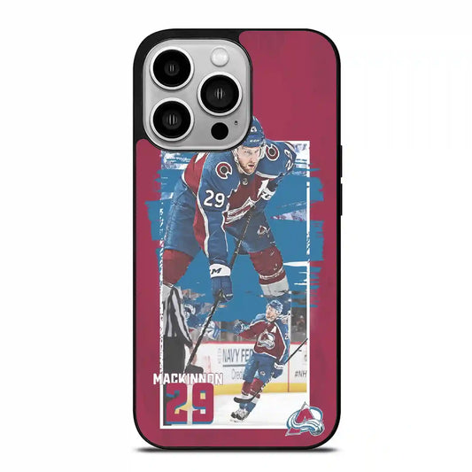 Colorado Avalanche Mac Kinnon Retro iPhone 14 Pro Case