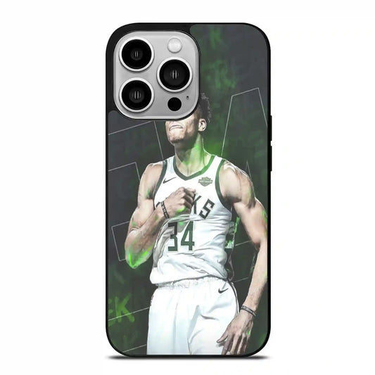 Giannis Antetokounmpo Jump Basketball iPhone 14 Pro Case