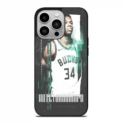 Giannis Antetokounmpo Nba Basketball Bucks iPhone 14 Pro Case