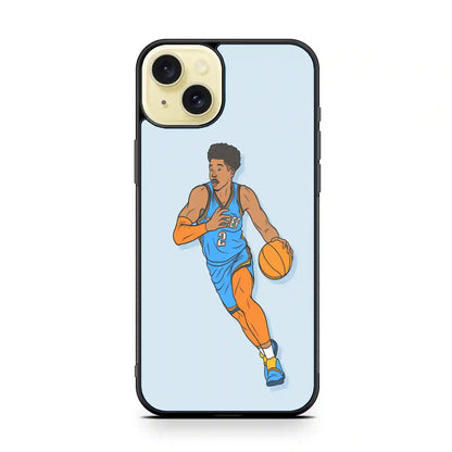 Shai Gilgeous Alexander Cartoon iPhone 15 Plus Case