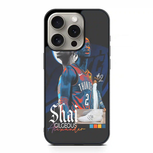 Shai Gilgeous Alexander Retro Vintage iPhone 15 Pro Max Case