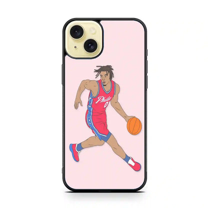 Tyrese Maxey Basketball iPhone 15 Plus Case